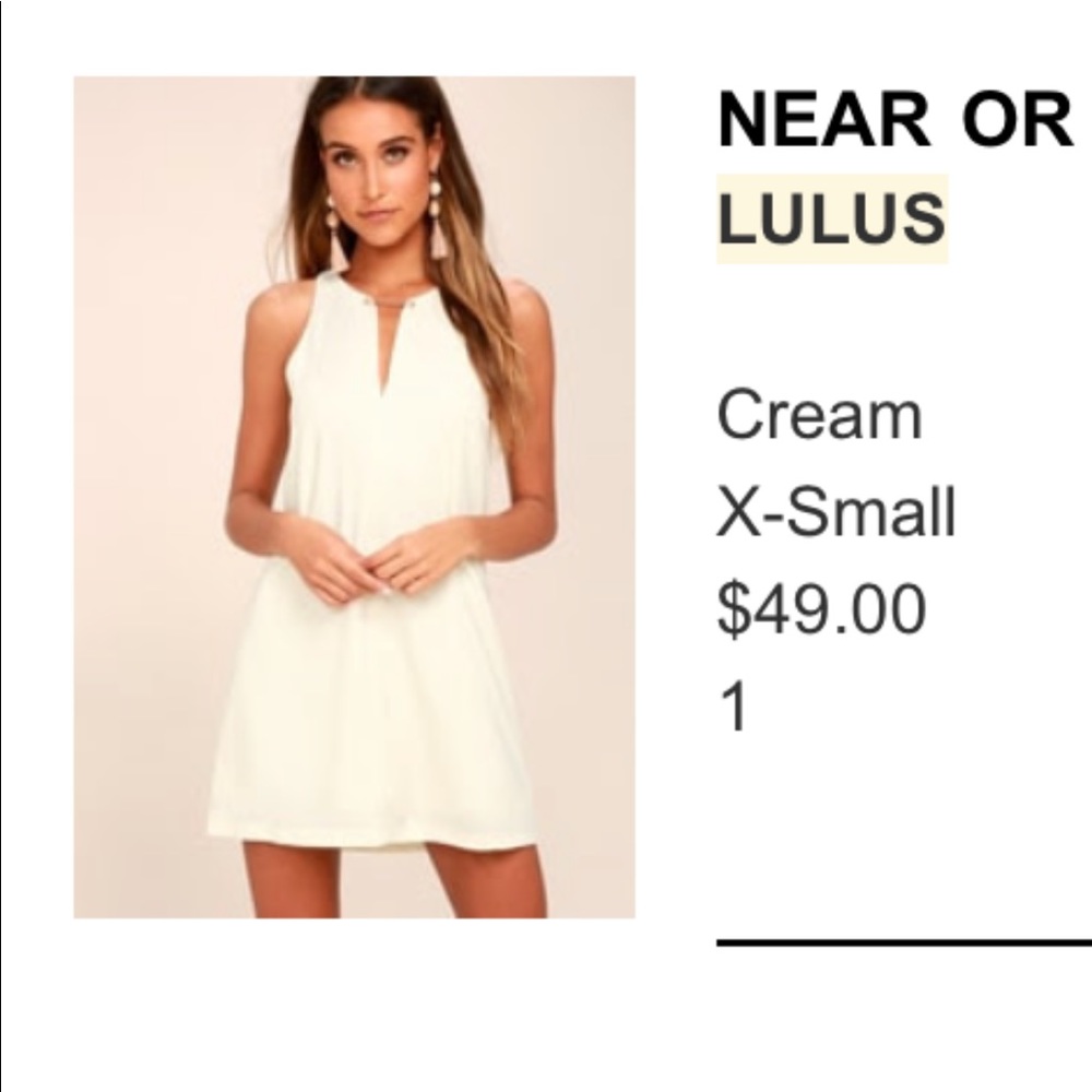 Lulus cream shift dress